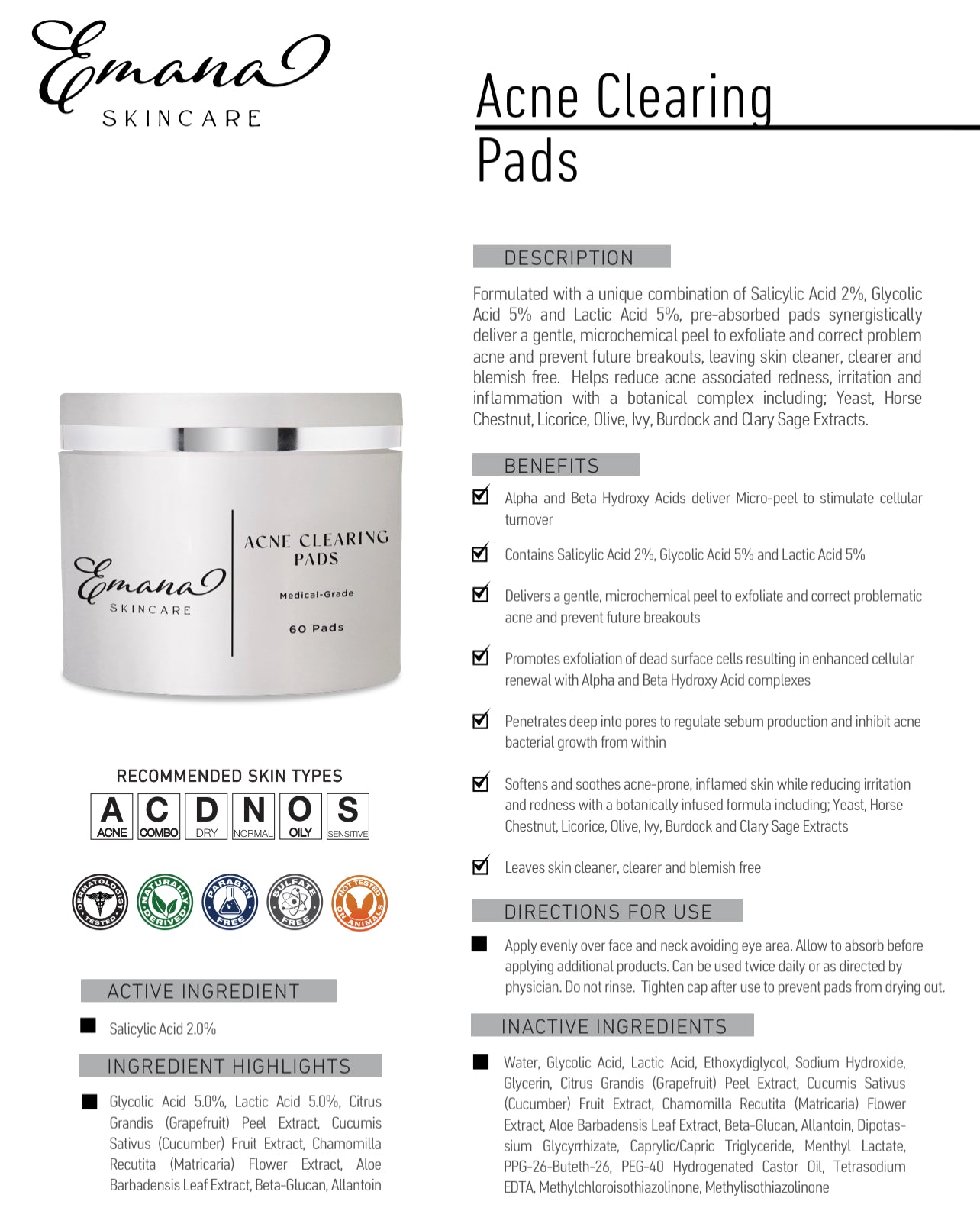 Acne Clearing Pads