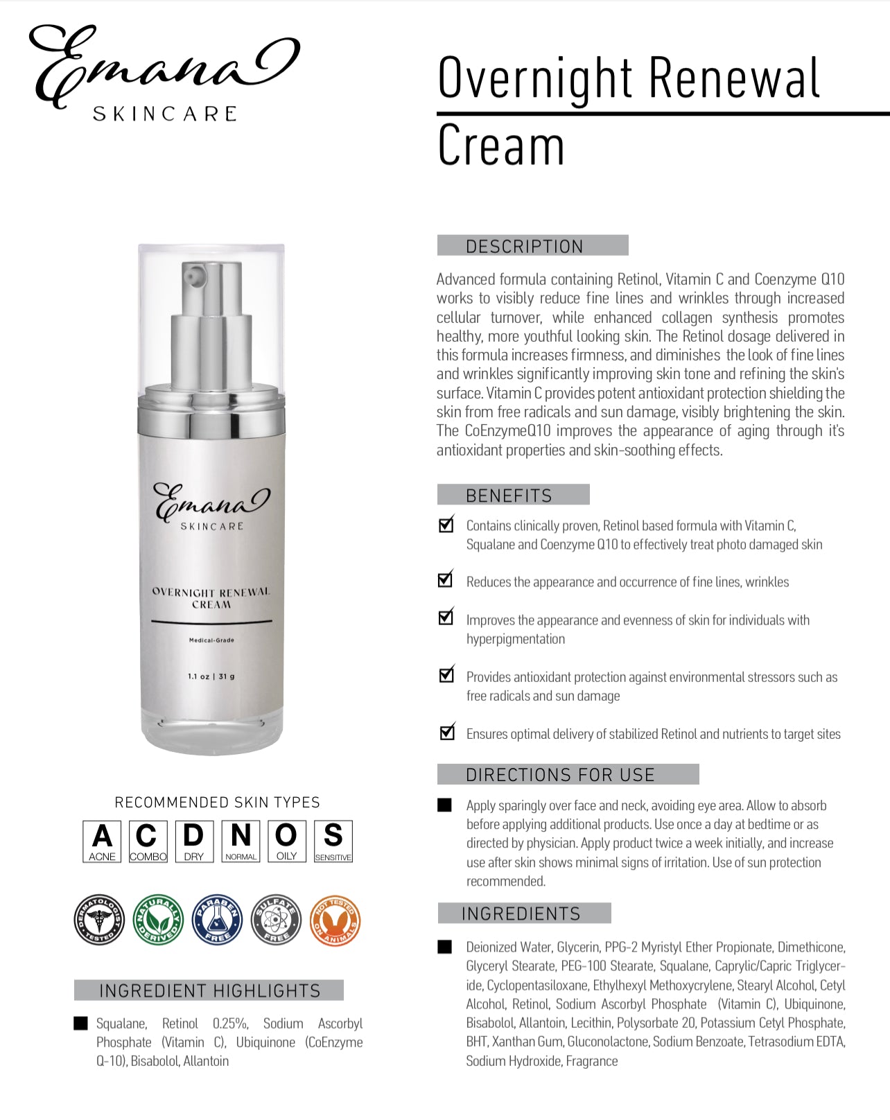 Overnight Renewal Cream